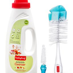 Babyhug 2 In 1 Bottle & Nipple Cleaning Brush & Liquid Cleanser - 550 ml Combo Pack-9