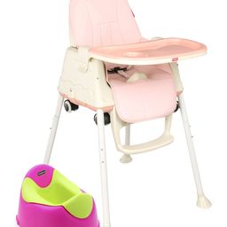 Babyhug Winsome Potty Chair  AND Babyhug 3 in 1 Comfy High Chair  (Pink)-48