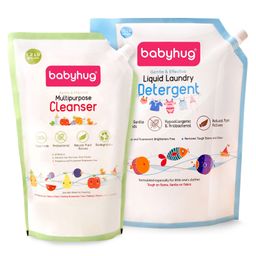 Babyhug Liquid Laundry Detergent Refill Pack - 1500 ml & Multipurpose Liquid Cleanser Refill Pack - 1200 ml-1