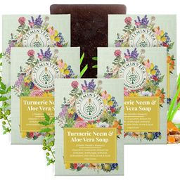 VITMINVEDA Set Of 5 Natural Turmeric Neem & Aloe Vera Soap - 125g Each-25