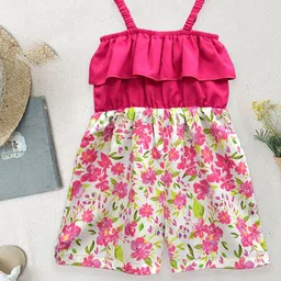 A.T.U.N. Infant Girls Floral Printed Strap Romper-image-21