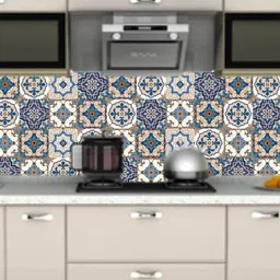 Jaamso Royals White & Blue Tile Design Self Adhesive Kitchen Wall Sticker-picture-31
