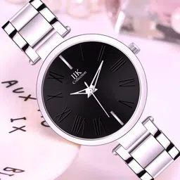 IIK COLLECTION Women Round Dial Silver Stainless Steel Bracelet Chain Strap Analogue Watch-image-90