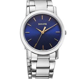 Sonata Men Classique Brass Dial & Stainless Steel Straps Analogue Watch 7987SM06W-image-84