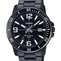 CASIO Men Black Dial & Stainless Steel Bracelet Style Straps Analogue Wrist Watch-11