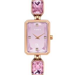 Timex Women Rectangular Brass Dial Bracelet Style Straps Analogue Watch TWEL16906-image-19