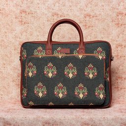 ZOUK Women Green & Red Printed 16 Inch Laptop Bag-image-18