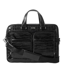 Eske Men Black Leather Laptop Bag-44
