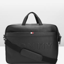 Tommy Hilfiger Men Black Leather Laptop Bag-35