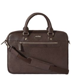 Eske Men Brown Leather Laptop Bag-image-66