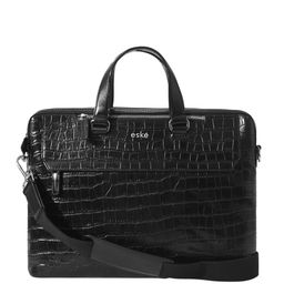 Eske Men Black Textured Leather Laptop Bag-42