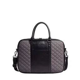 Gauge Machine Textured Laptop Bag With Quilted Detail-19