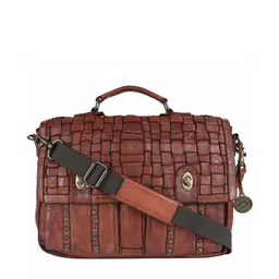 KOMPANERO Textured Leather Laptop Bag-image-4