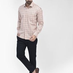 Crimsoune Club Classic Long Sleeves Cotton Slim Fit Checks Opaque Casual Shirt-image-30