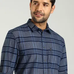 Indian Terrain Chiseled Spread Collar Skinny Fit Checked Cotton Casual Shirt-image-51
