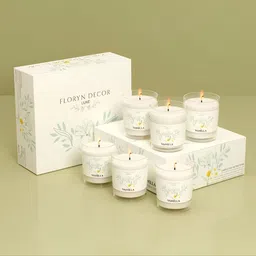 Floryn Decor Off White 12 Pieces Jar Candle-image-5