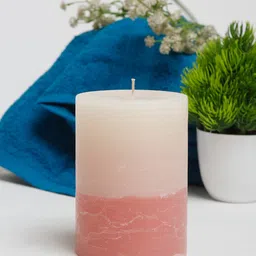 Fabindia Red Solid Wax Fragrance Lavanga Varda Pillar Candle-58