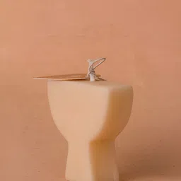 The Orby House Beige Abstract Shape Pillar Candle-image-31