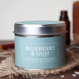 Aromatic Fables Blue & White Blueberry Scented Tin Jar Candle-image-29