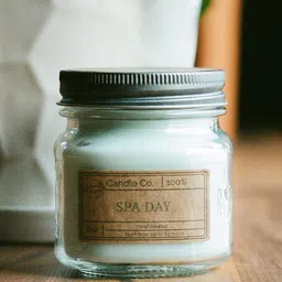 Aromatic White Spa Day Scented Square Glass Jar Candle-10