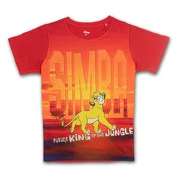 Disney by Wear Your Mind Boys Red Typography Printed Lion King T-shirt-image-72