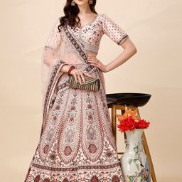 SAPTRANGI Ethnic Motifs Printed Beads and Stones Ready to Wear Lehenga & Blouse & Dupatta-image-95