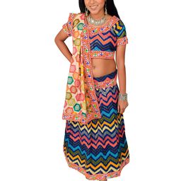 ahhaaaa Girls Embroidered Thread Work Ready to Wear Lehenga Choli With Dupatta-image-40