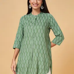 RANGMANCH BY PANTALOONS Conversational Printed Mandarin Collar Tunic-23