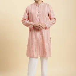 Stuffie Land Geometric Printed Regular Pure Cotton Kurta with Pyjamas-image-45