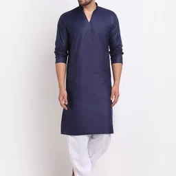 Benstoke Men Navy Blue Kurta with Pyjamas-picture-42