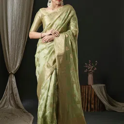 Anouk Ethnic Motifs Zari Organza Banarasi Saree-52