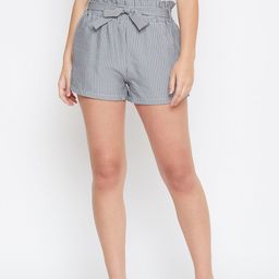 Camey Women Grey Striped Regular Fit Shorts-image-10