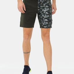 FabSeasons Men Olive Green Camouflage Printed High-Rise Outdoor Sports Shorts-image-21