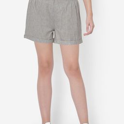 Martini Women Grey Striped Regular Shorts-image-32