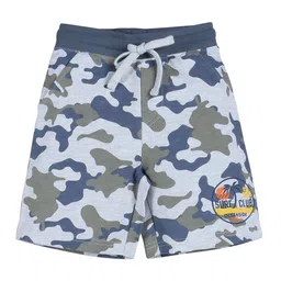 PLUM TREE Boys Olive Green Camouflage Printed Regular Shorts-picture-2