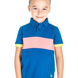 Cherry Crumble Boys Blue Colourblocked Space Polo T-shirt-image-96