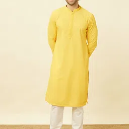 Manyavar Ethnic Motifs Embroidered Mandarin Collar Straight  Kurta & Pyjamas-picture-16