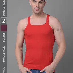 Dollar Bigboss Men Solid Pack of 2 Combed Cotton Racerback Styled Gym Vest-image-85