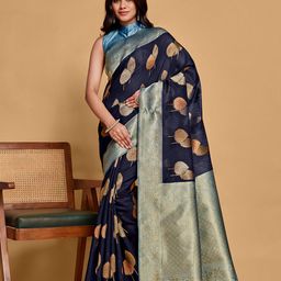 MIMOSA Floral Woven Design Zari Kanjeevaram Saree-image-91