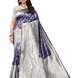 Varanga Ethnic Motifs Woven Design Zari Art Silk Banarasi Saree-image-75