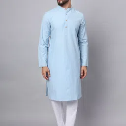 Latest Chikan Garments Mandarin Collar Long Sleeves Cotton Kurta-image-47