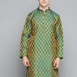 Jompers Mandarin Collar Woven Design Jacquard Kurta-image-42