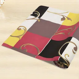Kuber Industries Yellow & Pink Printed Shelf Liner-25