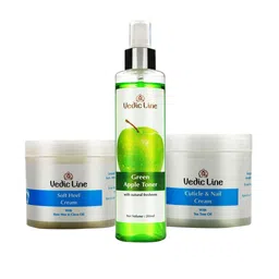 Vedicline Soft Heel Cream 100ml, Cuticle & Nail Cream-100ml & Green Apple Toner - 200ml-28