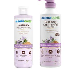 Mamaearth Rosemary Hair Growth Oil 200ml & Shampoo 600ml Hair Care Combo-49