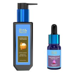 Blue Nectar Set Of 2 Kumkumadi Tailam Face Serum & Saffron & Radiance Face Cleanser-21