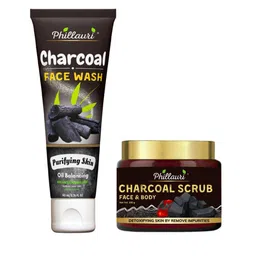 Phillauri Set of Charcoal Face Wash 60 ml & Face & Body Scrub 100 g-14