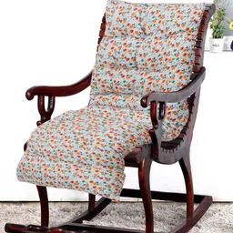 Kuber Industries White & Orange Printed Microfiber Cotton Square Cushion Long Chair Pad-image-44