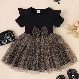 BAESD Girls Animal Print Net Fit & Flare Dress-image-65