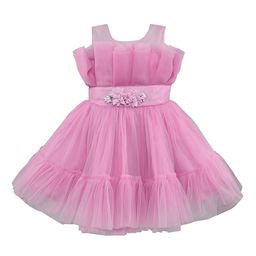 Wish Karo Girls Tie-Ups Detail Net Fit & Flare Dress-picture-38